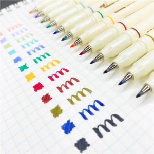 Bộ 12 Bút Luyện Calligraphy Soft Brush Sign Pen Màu Basic Trang Trí Sổ Tay Bullet Journal Scrapbook Nhật Kí Làm Quà Tặng