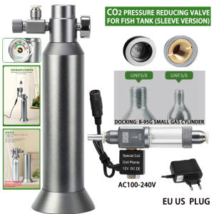 Aquarium DIY CO2 regulator Quick plug solenoid valve Bubble meter Metal sleeve base Fish tank CO2 pressure reducing valve set