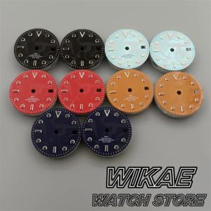 29mm Camo Print Watch Dial Super Glow Luminous Dial Black Blue Red Orange Fit NH35 NH34 Automatic Movement Modified Watch Parts