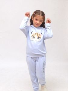 Bộ thu đông bé gái Bigfox Miss Meow kiểu dài tay có mũ chất nỉ phong cách Hàn Quốc size đại trẻ em 3711 tuổi 38kg