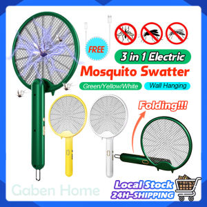 3000V Foldable Mosquito Swatter 3 In 1 Electric Mosquito Racket Insect Killer with LED & Standable Rechargeable Mosquito Killer 電蚊拍