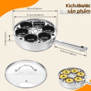 Chảo Hấp Trứng Bằng Thép Không Gỉ - Chảo Hấp Trứng Tương Thích Với Bếp Từ Dùng Để Luộc Trứng Dụng Cụ Nấu Ăn Thân Thiện Với Môi Trường Cho Bữa Sáng.