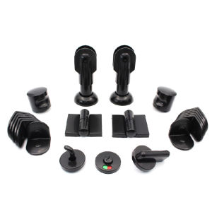 20PCs/Set 6CM Toilet Partition Accessories Black PP Toilet Partition Set For Public Bathroom