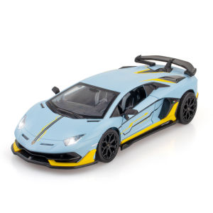 【RUM】1:24 Scale Lamborghini Aventador SVJ 63 Alloy Car Model Light Effect Diecast Car Toys for Boys Birthday Gift Kids Toys Car Collection