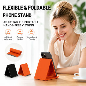Portable Foldable Silicone Phone Holder Adjustable Phone Holder Bendable Freely Into Any Shape Multi-Angle Adjustable Stand For Tablet Laptop Desk Travel Non-Slip Bed Office Treadmill