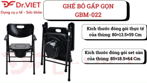 Ghế bô gấp gọn GBM-022 ghế tựa hàng ngày gấp gọn bằng 1 chạm mặt ghế ngồi êm dễ sử dụng tiện lợi.
