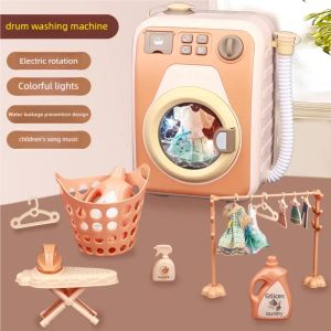 Childrens Washing machine toys with rotatable wash functionwater-adding featuremusic and light for 3-12 kids as birthday gift