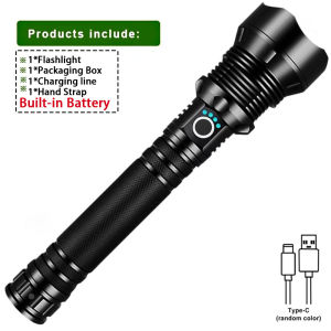 High Power LED Flashlight Super Bright Lantern Zoom Tactical Torch USB Rechargeable Powerful Hand Lamp Camping Outdoor Fishing