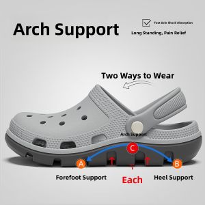 Mens Summer 2025 New Outdoor Wear Anti-slip Deodorant EVA Thong Slippers Arch Support Clog Shoes Breathable Slip-on Sandals