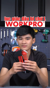 Bộ lục giác đầu bi kiểu chữ L loại dài 9 cái hệ inch (1/165/643/321/85/323/161/45/163/8) thép hợp kim CR-V Workpro - WP222013