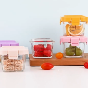 170ML Glass baby food container baby food jar baby food storage bekas makanan baby snack container kids