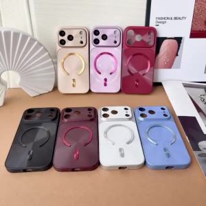 szhaiyu | For iPhone 18 Pro Max 17 16 15 14 13 Glitter Laser Magnetic Case For Magsafe With CD Pattern Camera Window Hard PC Back Cover