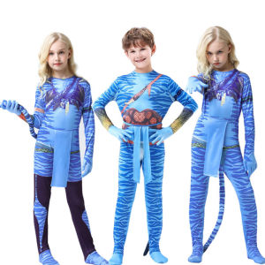 Betterservice 3-8 years Avatar Costume for Kids Cosplay Alien Children Boy and Girl Avatar The Way of Water Christmas Halloween Role play Party Supply Masquerade Party