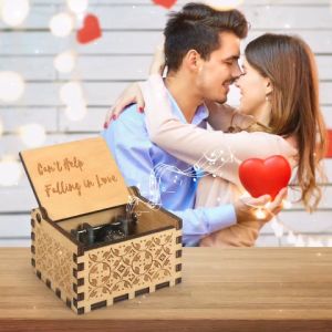Ready Stock Wooden Music Box Cant Help Falling In Love Birthday Gift Handmade Music Box Birthday Christmas Gift falling in love Hand-made Classical Handicraft Music Box
