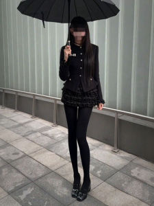 CHANGTONG | Korean Style OOTD Set Elegance Tweed Jacket and Skater Skirt