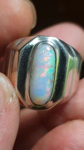 Batu kalimaya milky asli banten jarong siang malam ring perak handmade