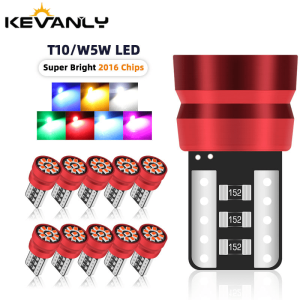 KEVANLY | 4pcs T10 W5W Canbus LED Bulb 194 168 5W5 Bulb 12V 2016 9SMD Car Clearance Interior Reading Parking Lights Dome Lamp No Error