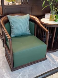 New Chinese Style Solid Wood Armchair Set of Three Living Room Balcony Leisure Chair Tea Table Home Furniture Circle Chair