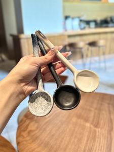 Owners Self-Retention: Retro Ceramic Dessert Spoon & Japanese Soup Drinking Spoon