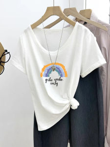 Áo Thun Cotton Mùa Hè Cổ Chữ V Tay Ngắn Dáng Rộng Mỏng Bằng Vải Cotton Phong Cách Hàn Quốc Thường Ngày Thường Ngày