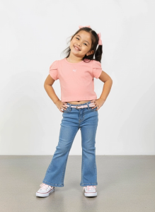 Moose Girl Pink Mid Crop Blouse With Embroidery Details (GSBL- 511 7811)