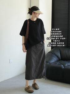 Casual Versatile Workwear Mini Skirt Summer New Style Pleated Asymmetrical High Waist Thin A-Line Skirt for Women