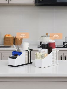 Creative Disposable Metal Cup Holder Paper Cup Stand Sugar Pack Tea Bag Storage Box Desktop Coffee Cup Holder KM Brand