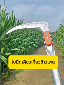 ไม่ต้องก้มตัว 75CM ชุบสังกะสีหนา มีดพร้า มีดทำสวนคมกริบ ใบมีดสองด้าน ถอด ทนทานและคม เคียว มีดขอด้ามยาว เปลี่ยนเป็นแบบมือขวาหรือมือซ้ายได้