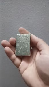 Zippo Bạc Khối Steling Chính Hãng  - Zippo Bạc Khối Chủ Đề Mãnh Hỗ