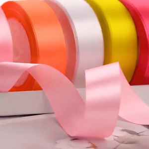 ริบบิ้นผ้าซาติน หน้ากว้าง 2.5CM ยาว 25 หลา ริบบิ้นทำโบว์ ตกแต่ง ริบบิ้นตกแต่ง DIY