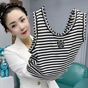 Fashionable Knitted Vest Top Inner Wear Strap Design Base Shirt Pure Desire Color Collision Autumn T Commute Slim Fit Other Material