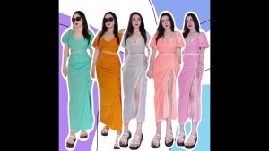 ชุดเซทกระโปรง ชุดไปทะเล เที่ยวทะเล เดินหาด ใส่เที่ยว (ฟรีไซส์ M อก 32-34 เอว23-32 สพ34-38)