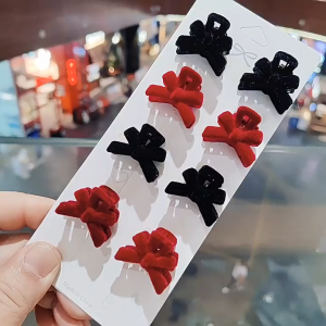 M&P Store - Cặp kẹp tóc nơ nhung mini siêu đáng yêu