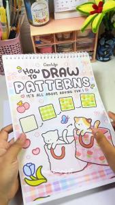 HOW TO DRAW EASY PATTERNS Kertas BC 200 GSM Sangat Tebal Coloring Book for Adults and Kids Coloring Practice Buku Latihan Mewarnai