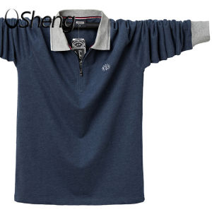 VSheng Long Sleeve Men Polo T Shirt M To 6XL Plus Size Zipper Tops