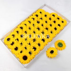 25/50pcs Sunflower Soap Artificial Flower Heads Gift Box Decor Eternal DIY Flower Bouquet for Party Valentine Mothers Day Gift