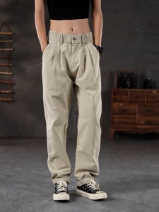 Quần Dài Ống Đứng Mỏng Rộng Rãi Cho Nam Mùa Thu Phong Cách Mới Quần Dài Ống Thẳng Màu Trơn Đơn Giản Đa Năng