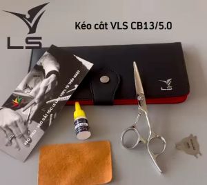 Kéo cắt tóc VLS lưỡi thẳng quai offset vênh đỡ ngón cố định CB13/7.0