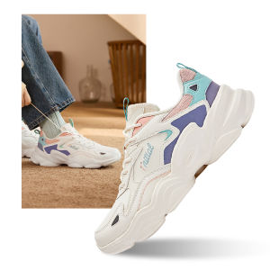 Womens Sport Shoes Soft Bottom Casual Slip-Resistant Leather Surface Comfortable Dad Shoes Fall Season Low Cut Synthetics