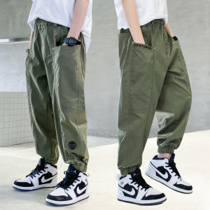 Mosquito-Resistant Casual Summer Pants for Boys Thin Military Green Ice Silk Long Trousers Childrens New Style Summer Clothes