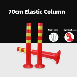 75CM PU/PE Reflective Strip Traffic Delineator Post Pole Road Warning Plastic Road Facilities Crossing Sign Safety Reflective Pile Elastic Column Cone
