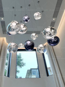 Designer Lava Lamp Chandelier Villa Double-Story Loft Staircase Living Room Light Bar Counter Long Pendant Light Modern Style