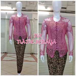 set kebaya pesta modern kebaya kerah sunda+ longtorso dan rok