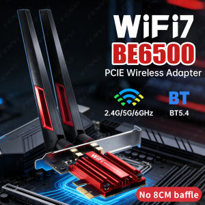 Fenvi | WiFi 7 BE6500 MT7925 PCI-E Adapter BT5.4 6500Mbps Tri Band 2.4G/5Ghz/6Ghz 802.11BE Wireless Network Adapter For AMD PC Win 10/11