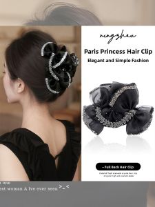 NING ZHOU | Bun Hair Clip with Butterfly Bow for Full Back Hair