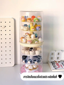 กล่องใส่โมเดล 3 ชั้น หมุนได้ 360° ตู้โชว์ตุ๊กตา กล่องใส่ตุ๊กตากันฝุ่นวางซ้อนกันได้ ตู้โชว์ มีสองสีให้เลือก การออกแบบที่ทันสมัย