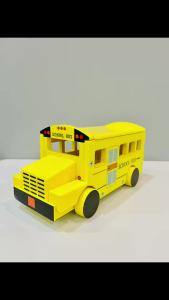 Ready Stock*Quality Solid Wood Yellow School Bus Early Education Wooden Toy Permainan Kayu Bus Sekolah木质校车木玩具人偶早教玩具WT002