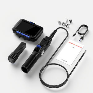 2-Way Articulating Endoscope 5’’ Screen Single Dual Lens 360° 180° Rotation Two Way Steering Camera Car Inspection Borescope