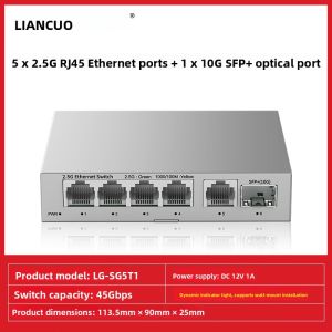 LIANGUO | Non-managed 6-Port 2.5G and 10G SFP+ Enterprise Ethernet Switch for Security Surveillance