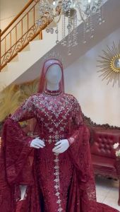 Gaun pengantin premium | Gaun pengantin slim ekor